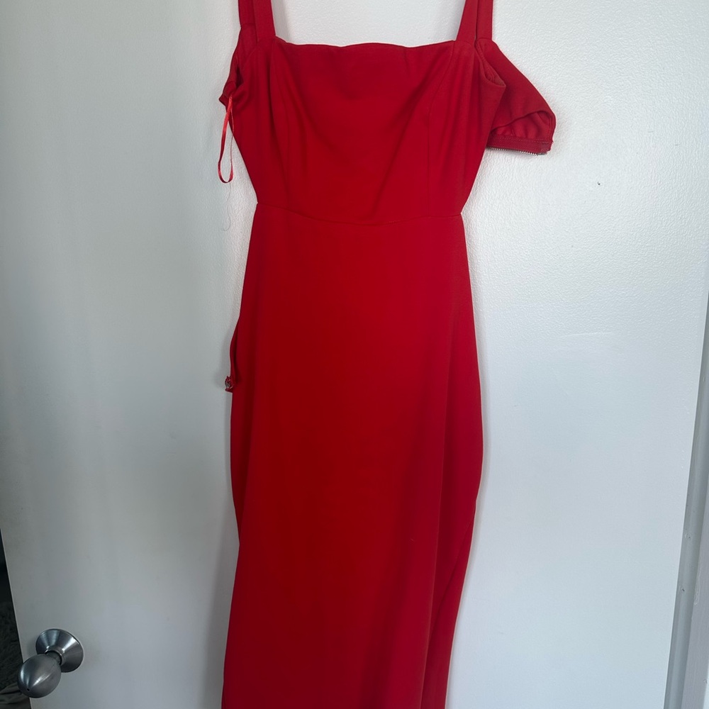 XS super down midi red dress - like new